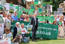 Sir Alan with our protesters and others